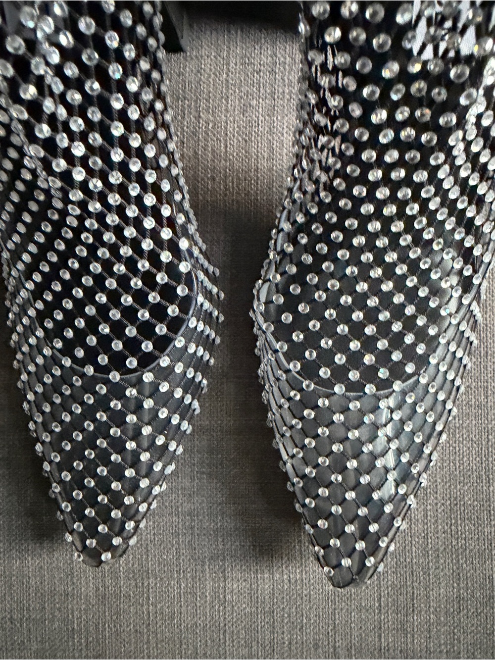 STEVE MADDEN Women's Black Pointed Crystal-Embellished Heels SIZE 6
